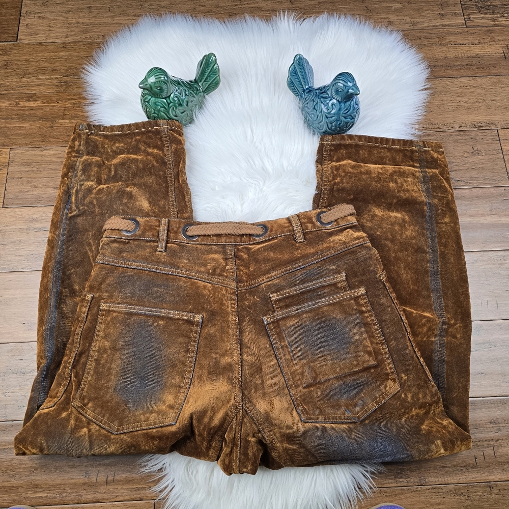 Free People We The Free Flocked Moxie Barrel Jeans Rust Size 29 - Picture 16 of 16